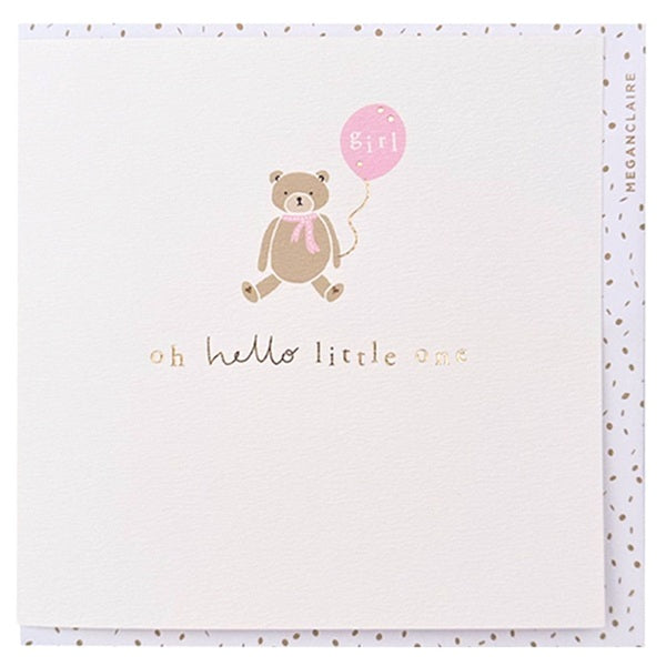 Megan Claire Baby Card, HP01 (Teddy Bear, Girl)