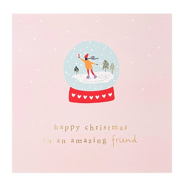 Megan Claire Christmas Card, HH16 (For a Friend, Skating Snow Globe)