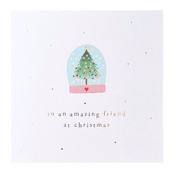 Megan Claire Christmas Card, MLC16 (For a Friend, Tree Snow Globe)