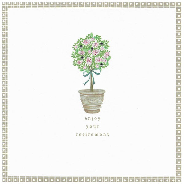 Cinnamon H Retirement Card, PH35 Primrose Hill (Potted Rose)