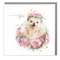 Laura Design Baby Card, SN-854 (Flowers, Hedgehog Girl)