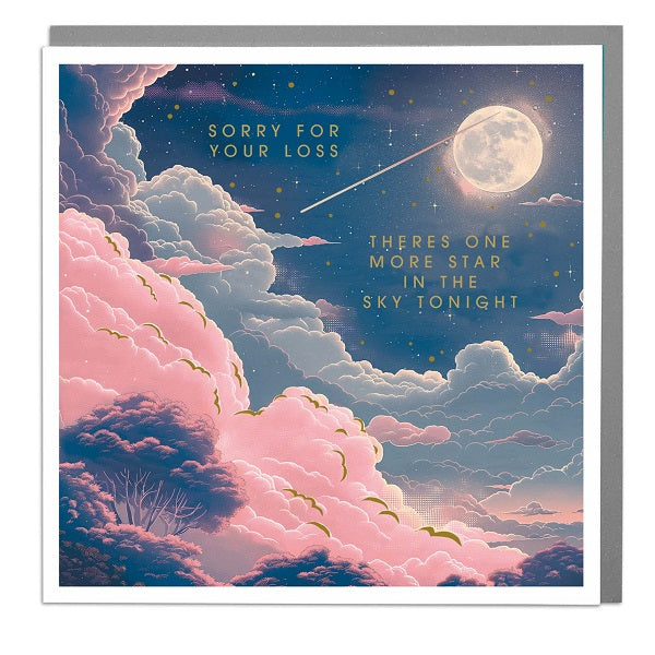 Laura Design Sympathy Card, SN-948 (Landscape, Full Moon Evening)