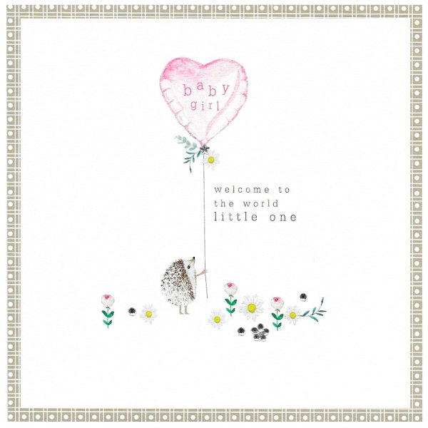 Cinnamon H Baby Card, PH84 (Hedgehog, Girl)