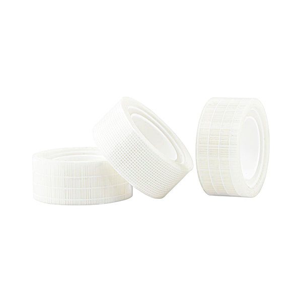 Monograph Clear Tape with Pattern, 3-Piece Set, White Grid