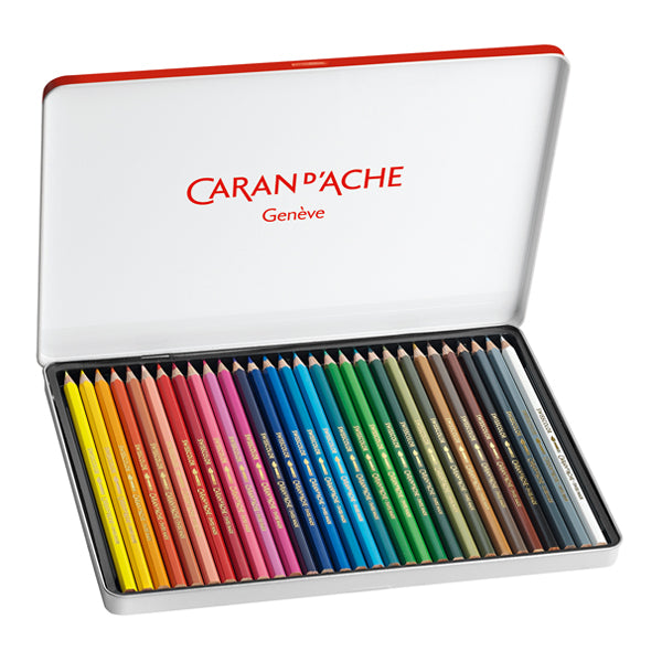 Caran d’Ache Swisscolor Watercolor Pencils, 30-Color Metal Tin